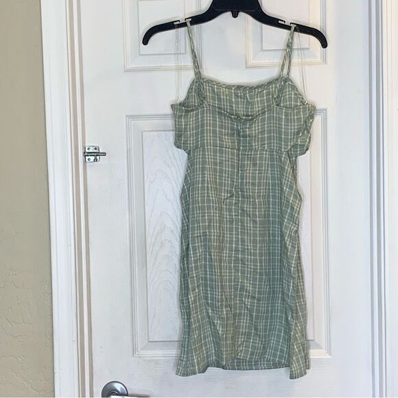 Kendall & Kylie Pacsun Double Cutout Plaid Mini Dress Size Small - Picture 3 of 13